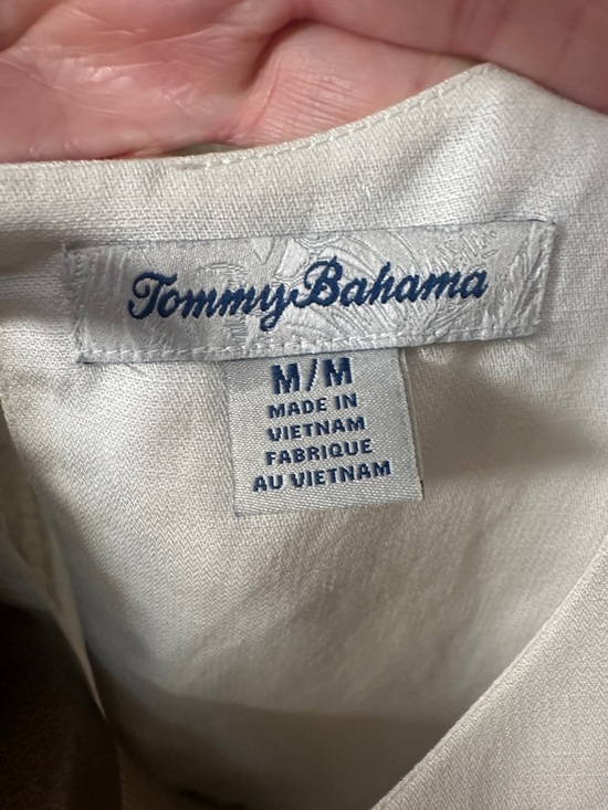 Tommy Bahama Linen Blend Floral Shift Dress Purple White Sleeveless Size M - Picture 7 of 10